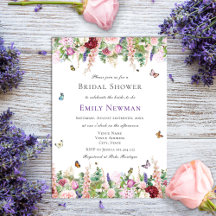 Elegante Floral Butterfly Bridal Shower