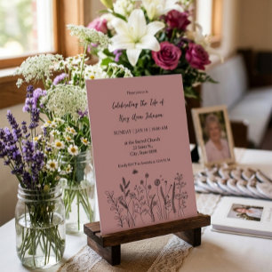 Invitación Elegante Floral "Celebrando la Vida" Funeral