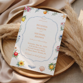 Invitación Elegante Floral Cítrica Costera