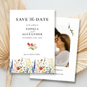 Invitación Elegante Floral Clásico de Flores Silvestres Salva