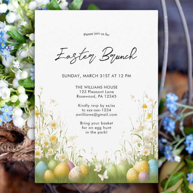 Invitación Elegante Floral Daisy Watercolor Pascua (Subido por el creador)