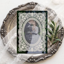Elegante floral de encaje vintage marco foto boda
