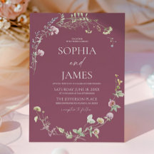 Elegante Floral de Flor Silvestre Marco Boda