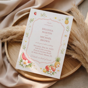 Invitación Elegante Floral de Frutas Tropicales