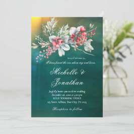Invitación Elegante floral de invierno sobre Boda cristiano v