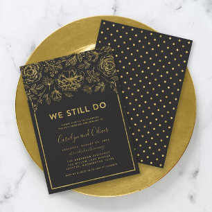Invitación Elegante Floral de Oro Nosotros Seguimos Haciendo