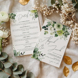 Invitación Elegante Floral de otoño en un solo Boda
