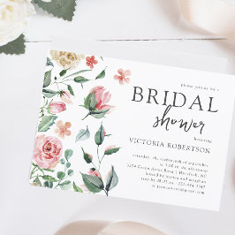 Invitación Elegante floral de primavera | Ducha nupcial botán
