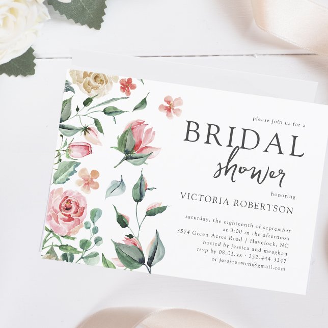 Invitación Elegante floral de primavera | Ducha nupcial botán (Subido por el creador)