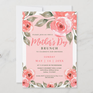 Invitación Elegante floral de primavera Fiesta de brunch del 