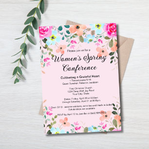 Invitación Elegante Floral de Primavera para Mujeres Retiro d