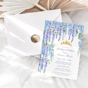 Invitación Elegante Floral de Quinceañera