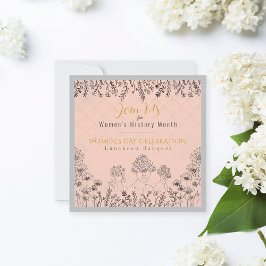 Invitación Elegante Floral Día de la Mujer Celebración de la 