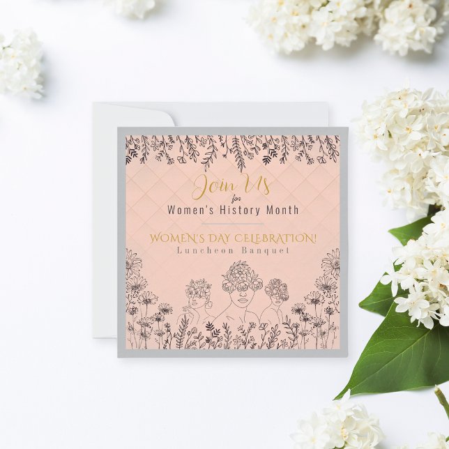 Invitación Elegante Floral Día de la Mujer Celebración de la  (Subido por el creador)