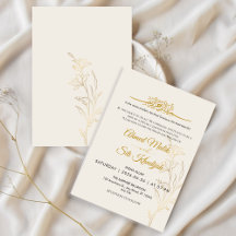 Elegante Floral Dorado Boda Islámica Nikah