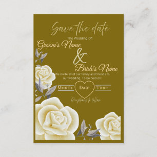 Invitación Elegante Floral Dorado "Guarde la Fecha" Boda