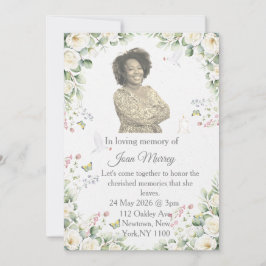 Invitación Elegante Floral En Memoria Amorosa