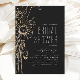 Invitación Elegante Floral Flor Silvestre Bridal Shower Boho