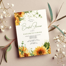 Invitación Elegante floral florida flor de sol ducha de novia