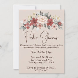 Invitación Elegante Floral Foster Care Baby/Child Shower