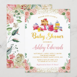 Invitación Elegante Floral Garden Tea Fiesta Baby Shower