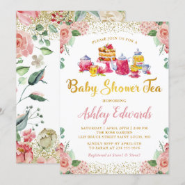 Invitación Elegante Floral Garden Tea Fiesta Baby Shower