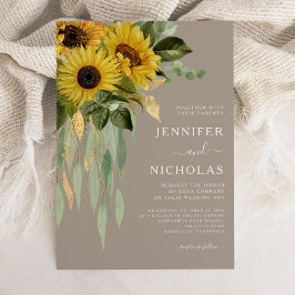 Invitación Elegante floral girasol Boda Eucalyptus