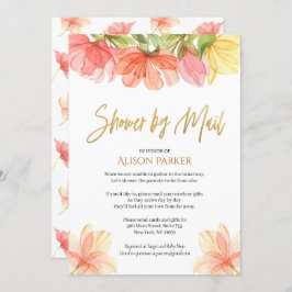 Invitación Elegante Floral Gold Script Watercolor Greeneratio