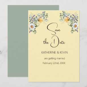 Invitación Elegante Floral Guardar la fecha