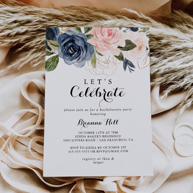 Invitación Elegante floral invernal celebremos al Fiesta (Subido por el creador)