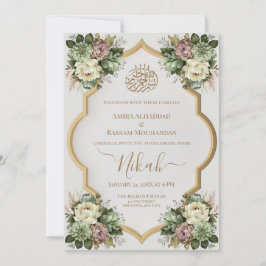 Invitación Elegante floral islámica Nikah