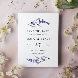 Invitación Elegante floral lavanda Guarde la fecha