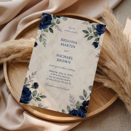 Invitación Elegante Floral Marina