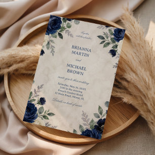 Invitación Elegante Floral Marina
