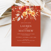 Elegante floral Naranja de flores silvestres boda