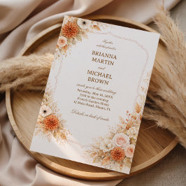 Invitación Elegante Floral Neutral Cálida