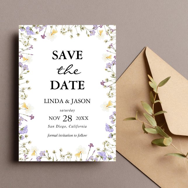 Invitación Elegante Floral Neutral para Boda Save The Date (Elegant neutral floral save the date invitation adds timeless charm to your big day announcement.)