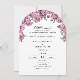 Invitación Elegante floral Nikkah Boda islámico árabe