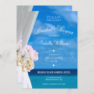 Invitación Elegante Floral Ocean Beach Summer Bridal Shower