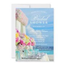 Elegante Floral Ocean Beach Summer Bridal Shower
