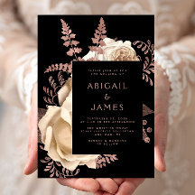 Elegante Floral Oscuro Malhumorado Marfil Rosa Dor
