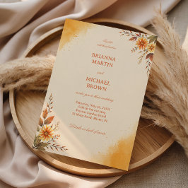Invitación Elegante Floral Otoño Cálido