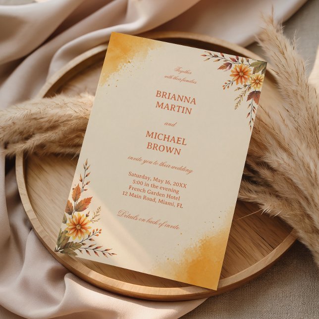 Invitación Elegante Floral Otoño Cálido (Subido por el creador)