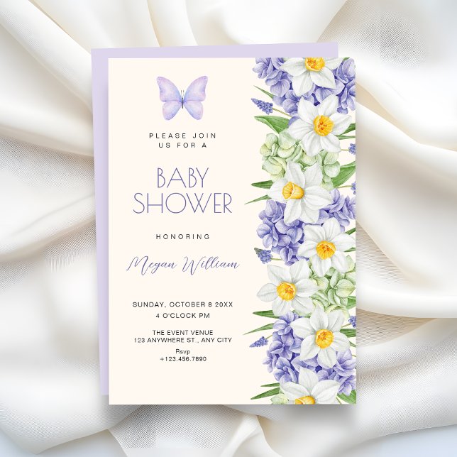 Invitación elegante floral para baby shower (Subido por el creador)