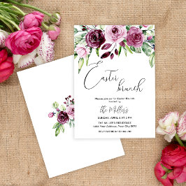 Invitación elegante floral para Brunch de Pascua