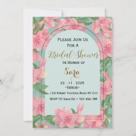 Invitación elegante floral para la fiesta de la no