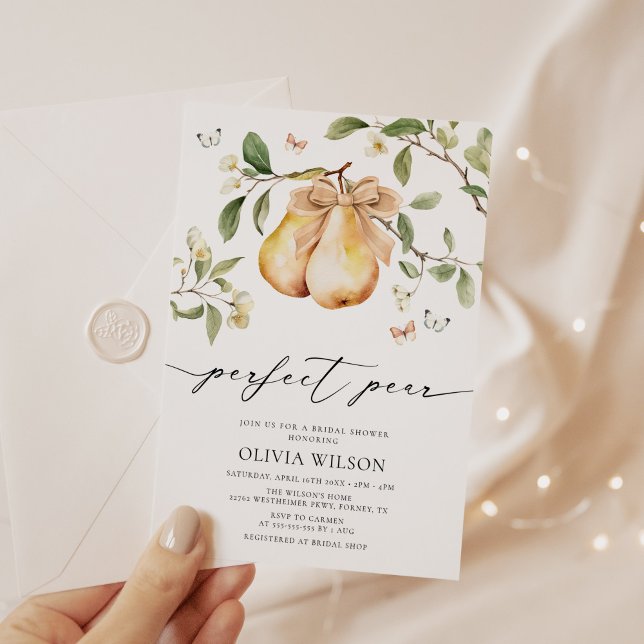 Invitación Elegante Floral Perfecta Pear Bridal Ducha (Subido por el creador)