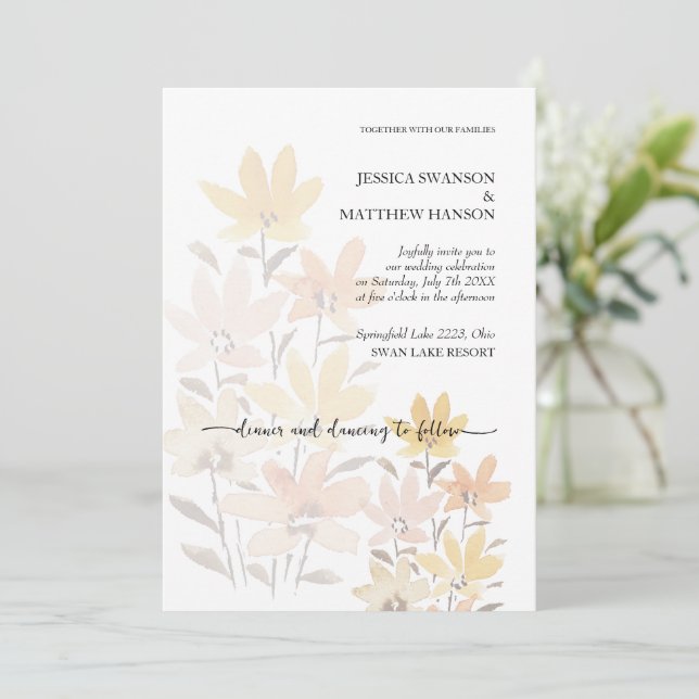 Invitación Elegante Floral Romántico Boho Jardín (Anverso de pie)