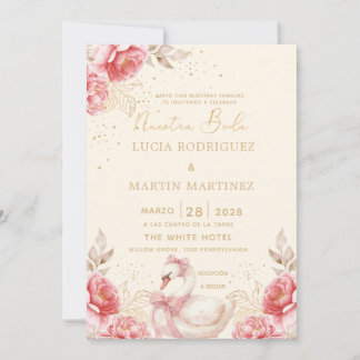 Invitación Elegante Floral Romántico Nuestra Boda