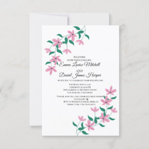 Invitación Elegante Floral Rosa 